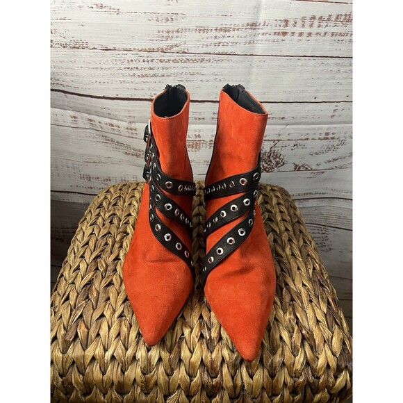 Shellys London Ankle Boot Women’s Suede Size 8.5/39 Red - Picture 1 of 9